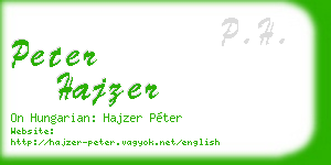 peter hajzer business card