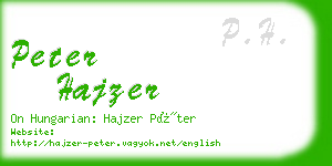 peter hajzer business card